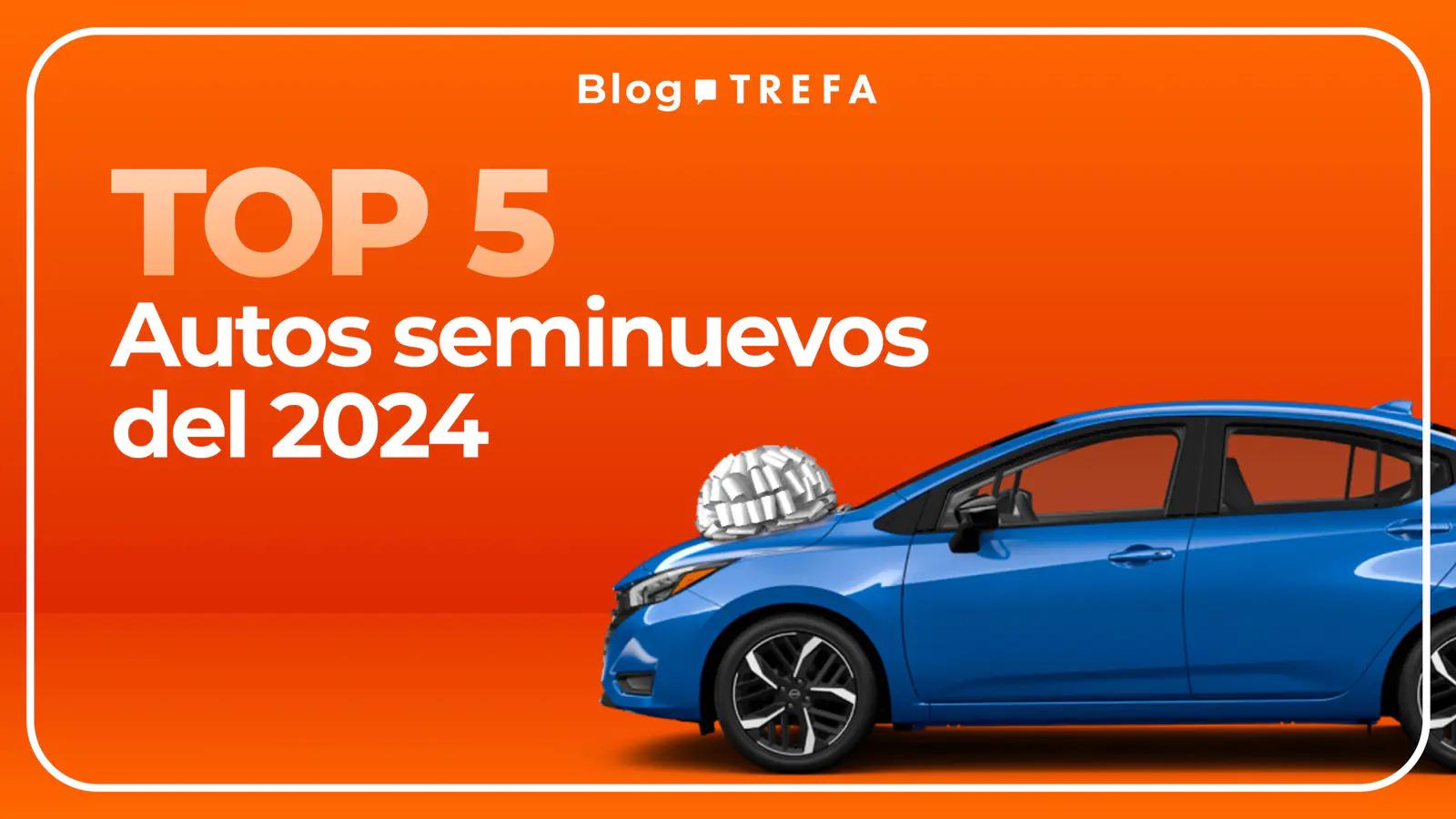 Los cinco autos más vendidos en México durante 2024 alineados frente a un fondo urbano