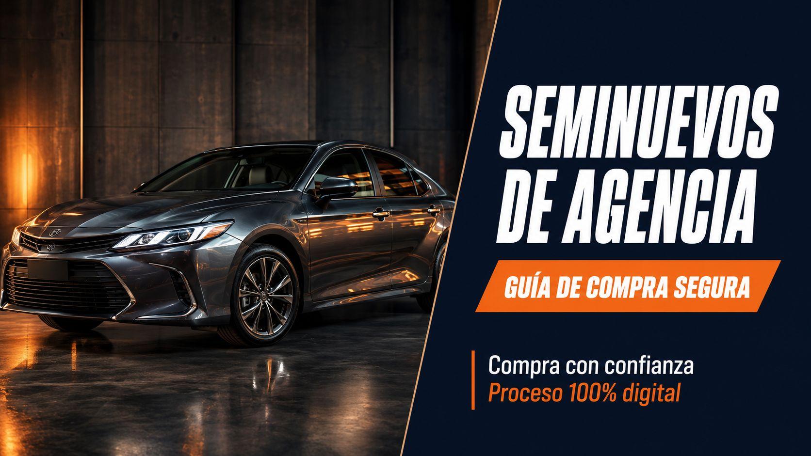 Asesor de agencia mostrando un auto seminuevo certificado a un comprador en México