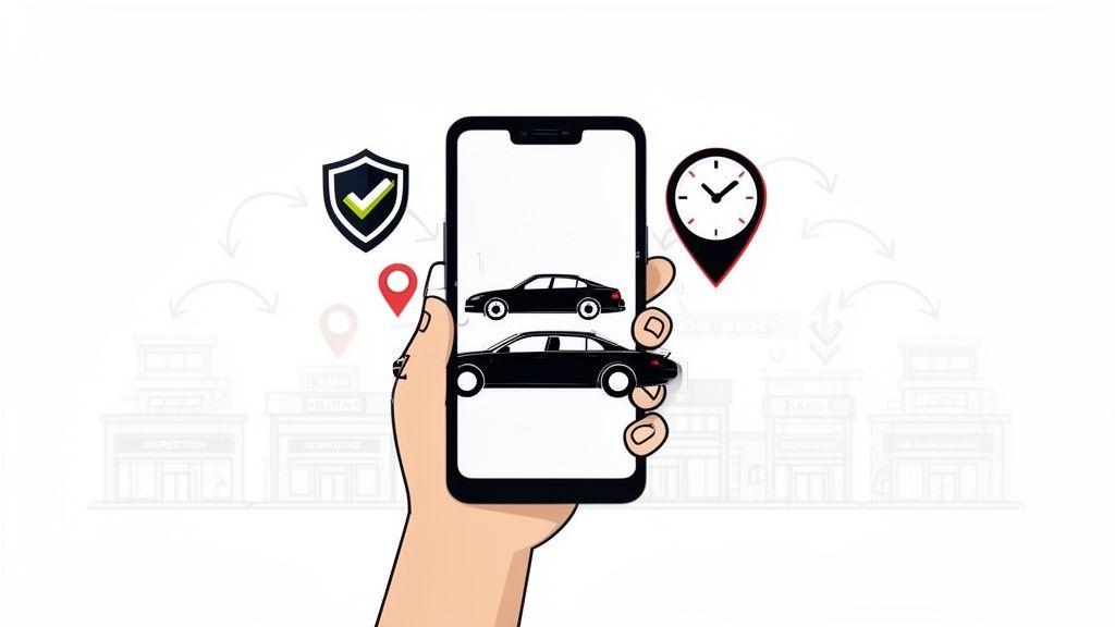 Persona revisando un auto seminuevo certificado en una agencia de México