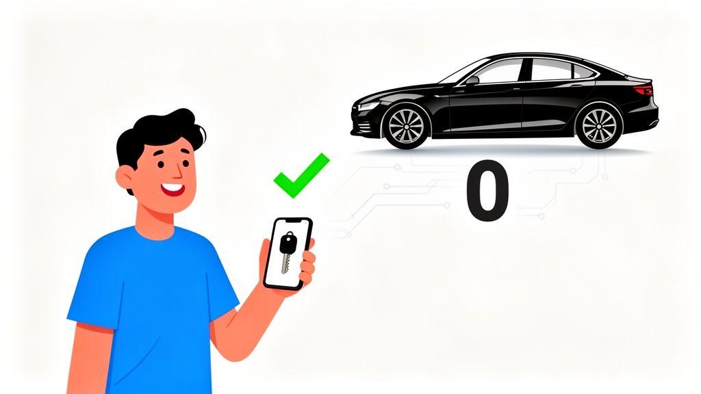 Persona firmando contrato de crédito automotriz sin enganche en México