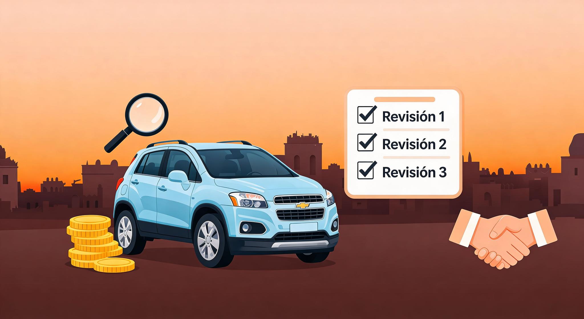 Chevrolet Trax 2015 seminuevo de color blanco estacionado en ciudad de México