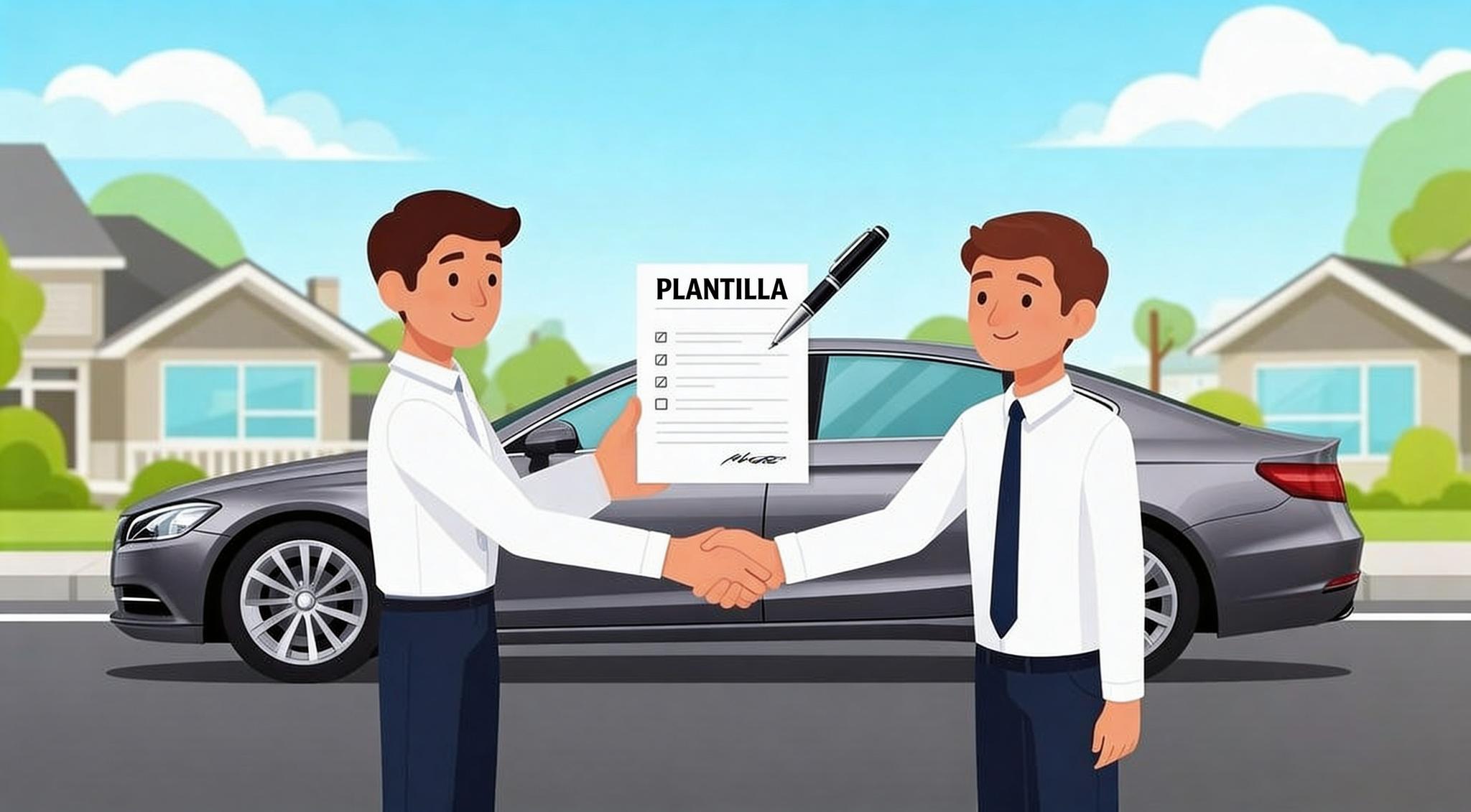 Carta responsiva para auto firmada sobre escritorio con llaves de coche