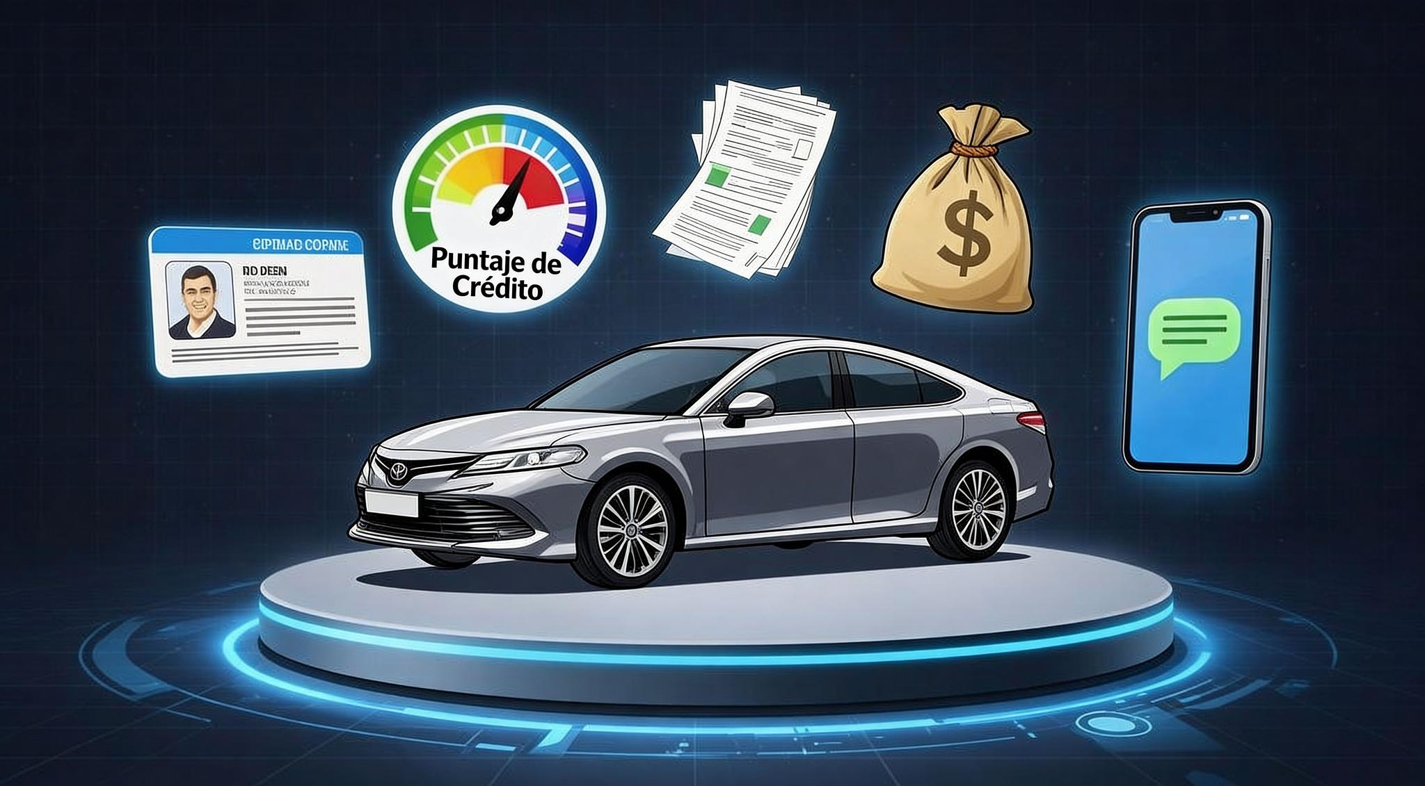 Persona revisando requisitos para crédito automotriz en línea desde su celular en México